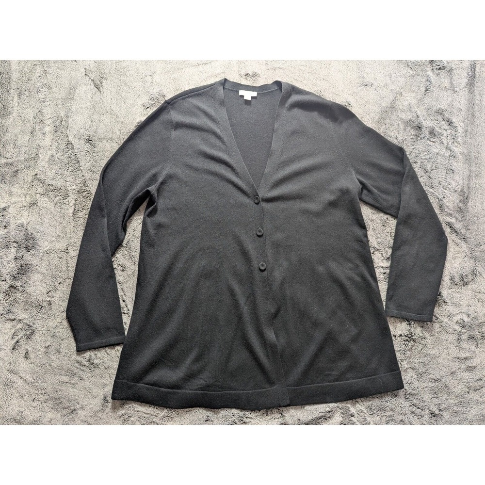 J. Jill Long Sleeve Cardigan Women's Size Medium Black